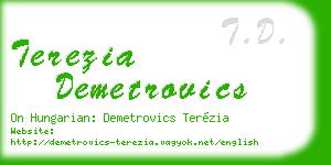 terezia demetrovics business card
